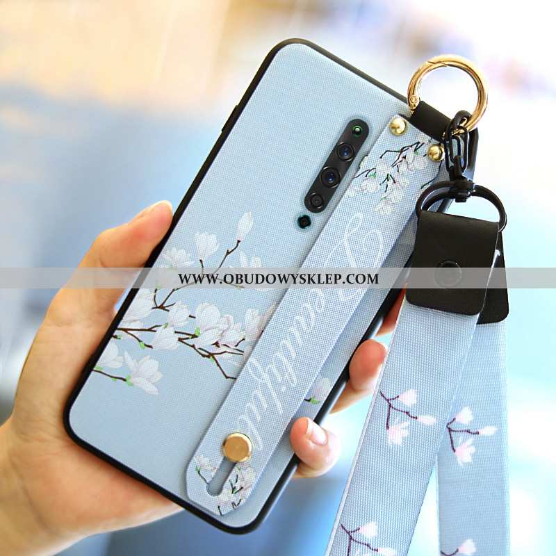 Etui Oppo Reno2 Z Wisząca Szyja Anti-fall Niebieski, Futerał Oppo Reno2 Z Miękki Niebieska