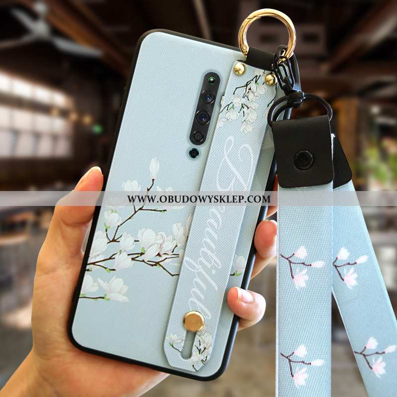 Etui Oppo Reno2 Z Wisząca Szyja Anti-fall Niebieski, Futerał Oppo Reno2 Z Miękki Niebieska