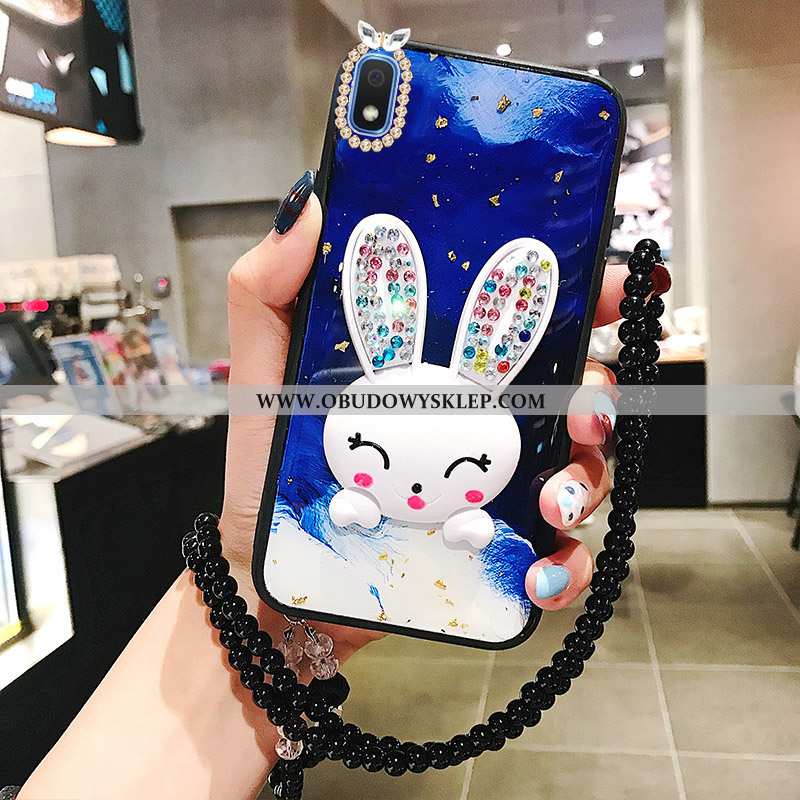 Etui Samsung Galaxy A10 Moda Kreskówka Bunny, Futerał Samsung Galaxy A10 Z Kryształkami Wiszące Ozdo