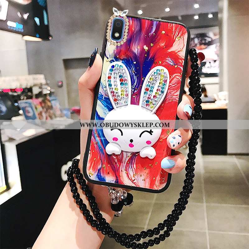 Etui Samsung Galaxy A10 Moda Kreskówka Bunny, Futerał Samsung Galaxy A10 Z Kryształkami Wiszące Ozdo