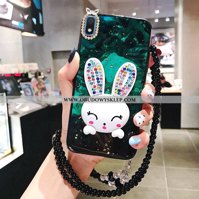 Etui Samsung Galaxy A10 Moda Kreskówka Bunny, Futerał Samsung Galaxy A10 Z Kryształkami Wiszące Ozdo