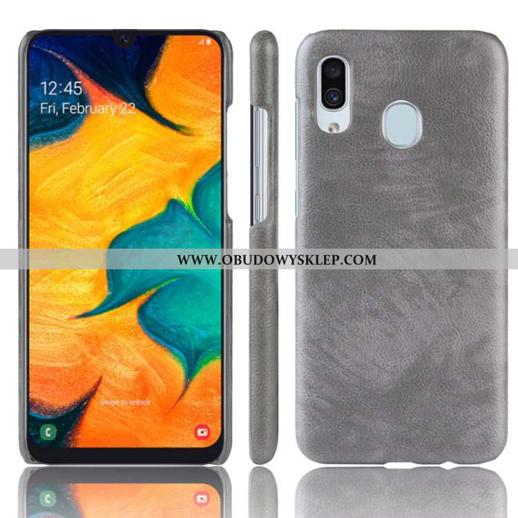 Etui Samsung Galaxy A20e Skóra Litchi Czerwony, Futerał Samsung Galaxy A20e Wzór Trudno Czerwona