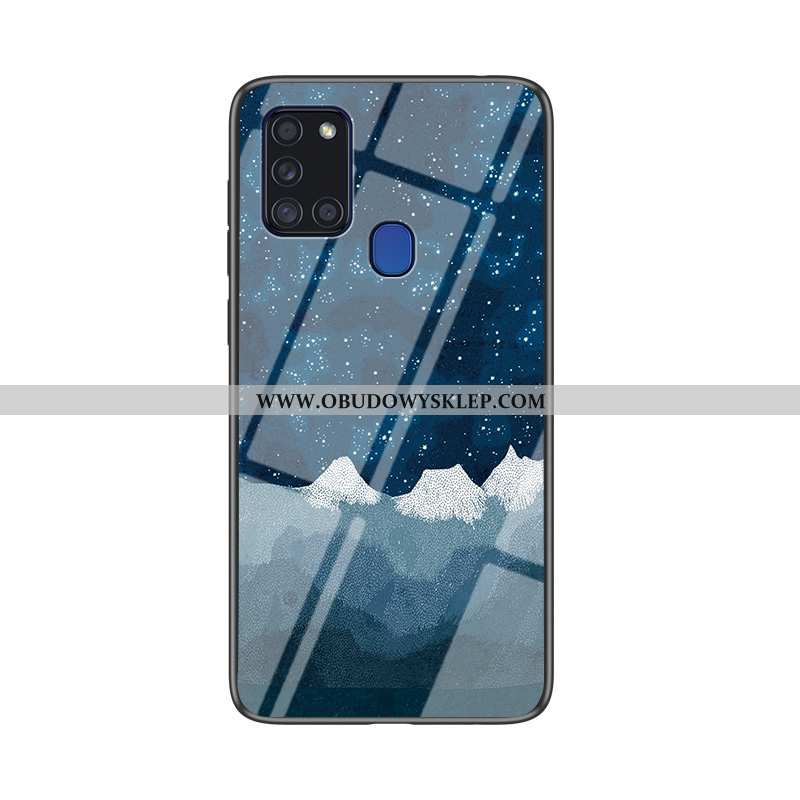 Etui Samsung Galaxy A21s Szkło Miękki Futerał, Futerał Samsung Galaxy A21s Trendy Gwiazda Granatowy