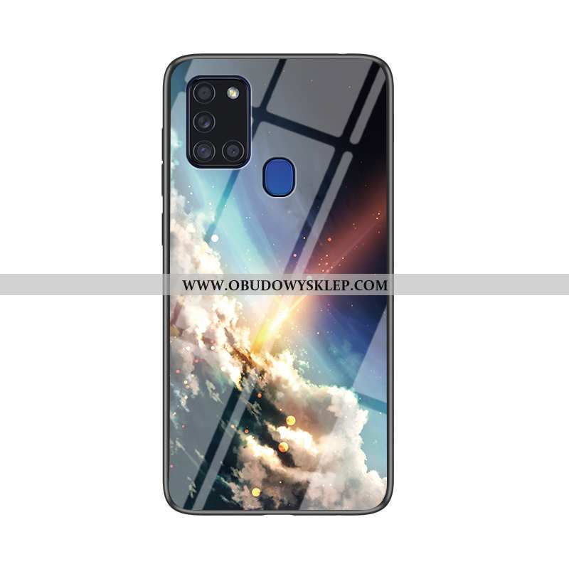 Etui Samsung Galaxy A21s Szkło Miękki Futerał, Futerał Samsung Galaxy A21s Trendy Gwiazda Granatowy