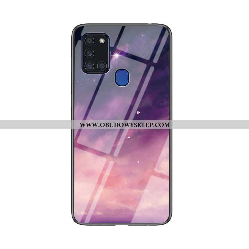 Etui Samsung Galaxy A21s Szkło Miękki Futerał, Futerał Samsung Galaxy A21s Trendy Gwiazda Granatowy