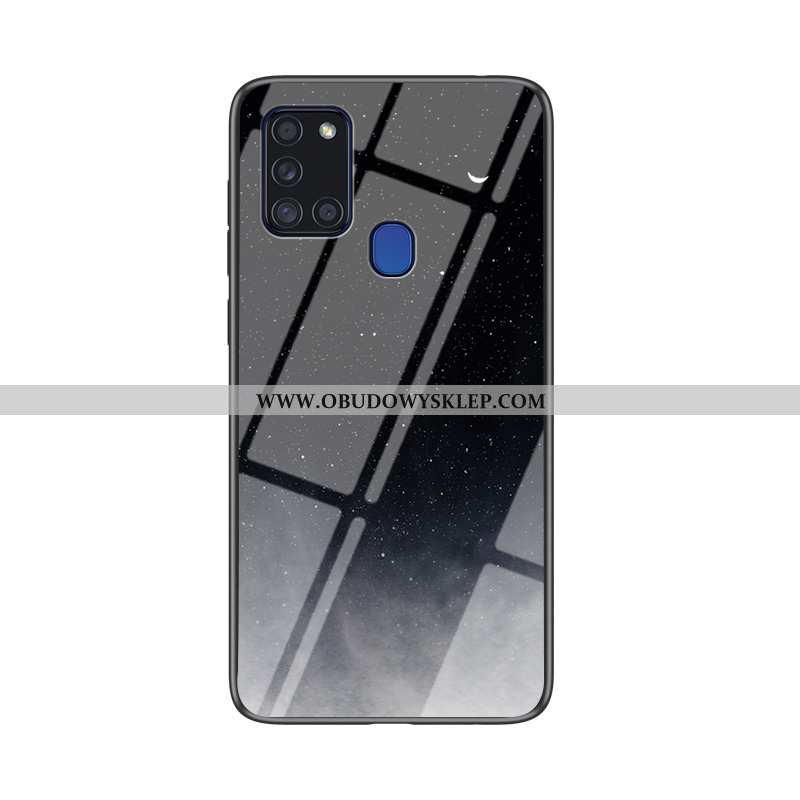 Etui Samsung Galaxy A21s Szkło Miękki Futerał, Futerał Samsung Galaxy A21s Trendy Gwiazda Granatowy