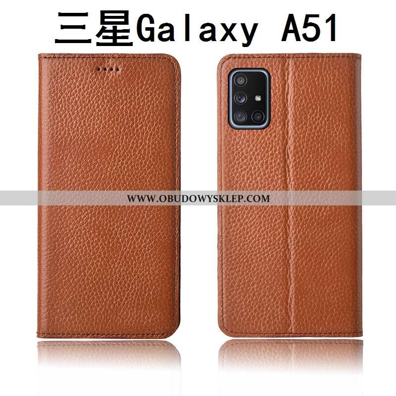 Etui Samsung Galaxy A51 Nubuku Anti-fall Ochraniacz, Futerał Samsung Galaxy A51 Prawdziwa Skóra Nowy