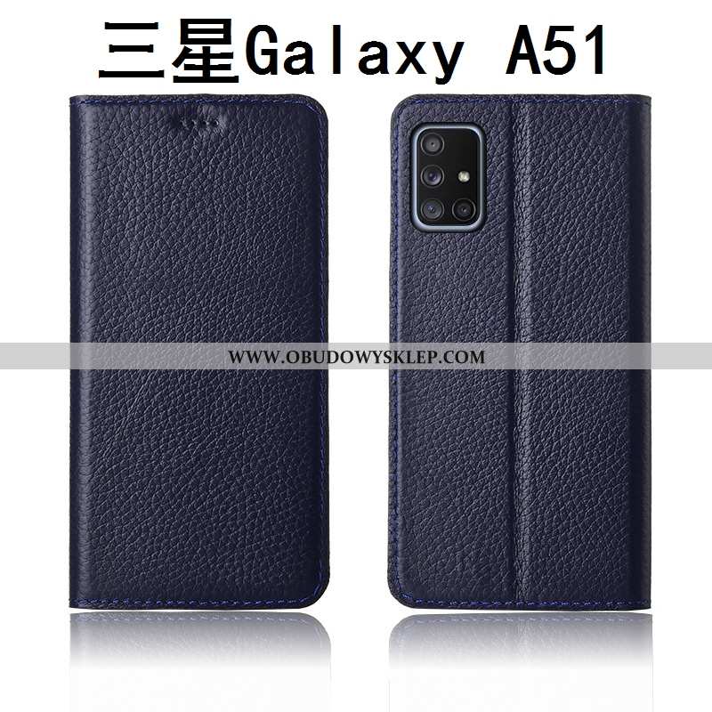 Etui Samsung Galaxy A51 Nubuku Anti-fall Ochraniacz, Futerał Samsung Galaxy A51 Prawdziwa Skóra Nowy