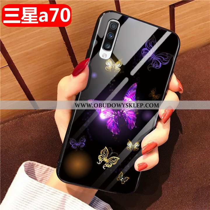 Etui Samsung Galaxy A70 Kreatywne Moda Czarny, Futerał Samsung Galaxy A70 Miękki Anti-fall Czarna