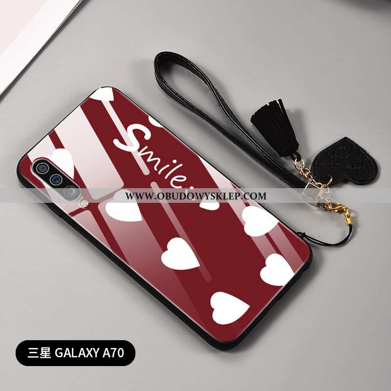 Etui Samsung Galaxy A70 Trendy Czerwony Trudno, Futerał Samsung Galaxy A70 Super Anti-fall Czerwona