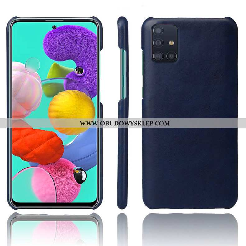 Etui Samsung Galaxy A71 Ochraniacz Trudno Etui, Futerał Samsung Galaxy A71 Nubuku Anti-fall Granatow