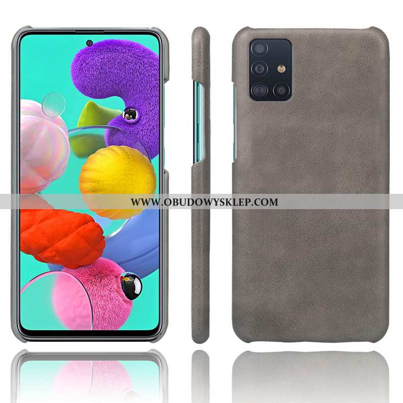 Etui Samsung Galaxy A71 Ochraniacz Trudno Etui, Futerał Samsung Galaxy A71 Nubuku Anti-fall Granatow