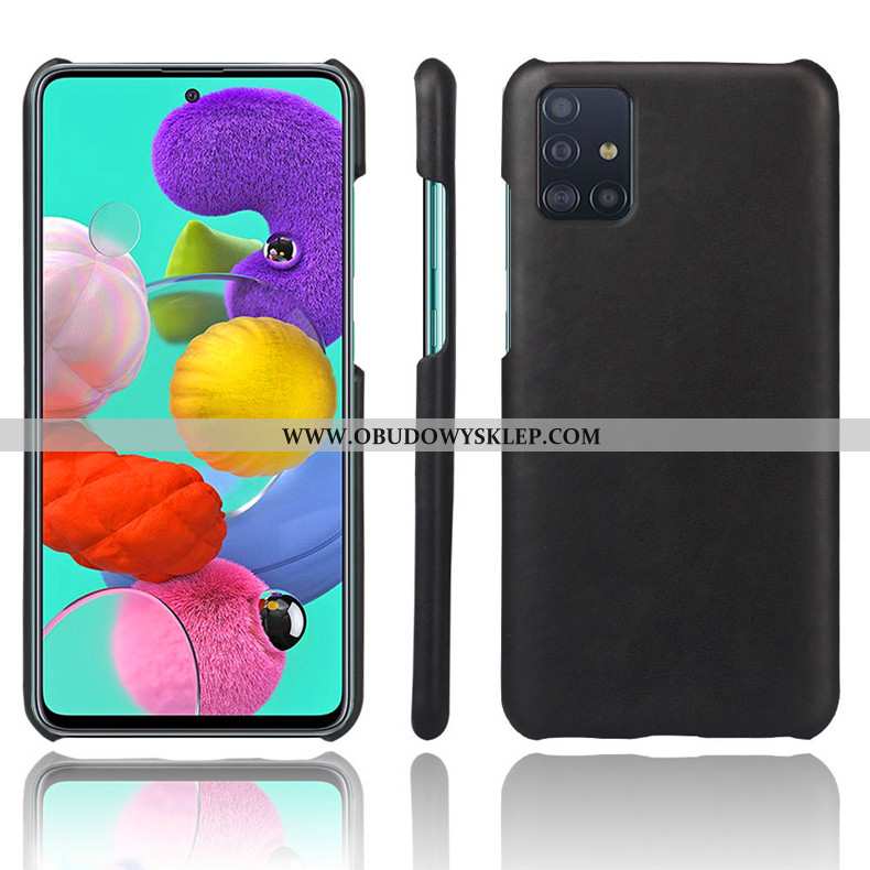 Etui Samsung Galaxy A71 Ochraniacz Trudno Etui, Futerał Samsung Galaxy A71 Nubuku Anti-fall Granatow