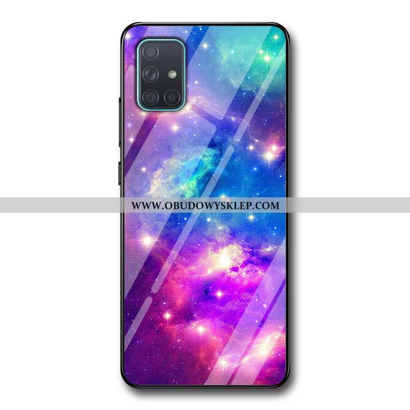 Etui Samsung Galaxy A71 Trendy Szkło Purpurowy, Futerał Samsung Galaxy A71 Ochraniacz Anti-fall Fiol