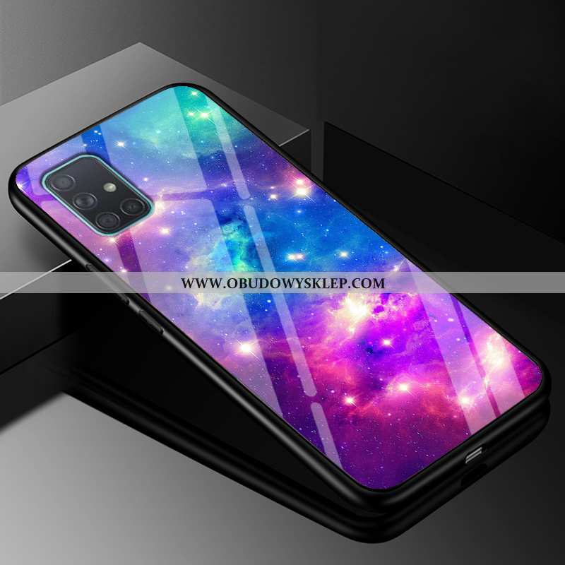 Etui Samsung Galaxy A71 Trendy Szkło Purpurowy, Futerał Samsung Galaxy A71 Ochraniacz Anti-fall Fiol