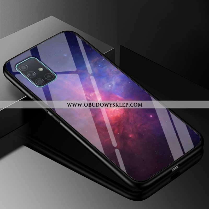 Etui Samsung Galaxy A71 Trendy Szkło Purpurowy, Futerał Samsung Galaxy A71 Ochraniacz Anti-fall Fiol