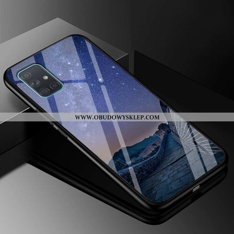 Etui Samsung Galaxy A71 Trendy Szkło Purpurowy, Futerał Samsung Galaxy A71 Ochraniacz Anti-fall Fiol