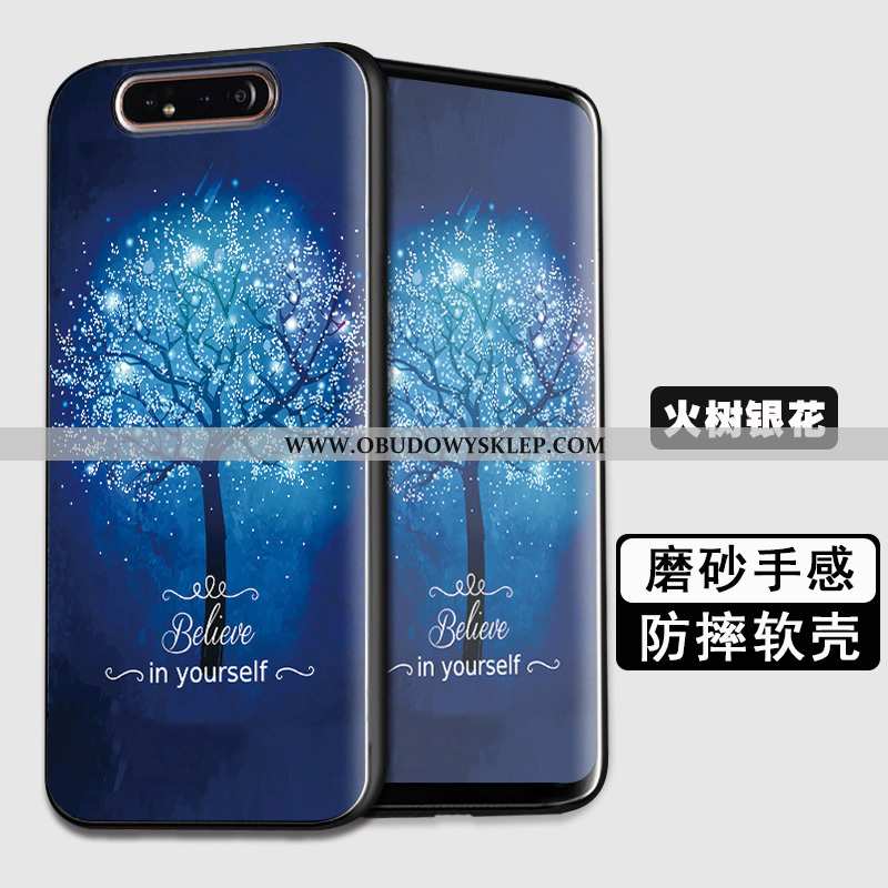 Etui Samsung Galaxy A80 Miękki Trendy Anti-fall, Futerał Samsung Galaxy A80 Silikonowe Granatowy