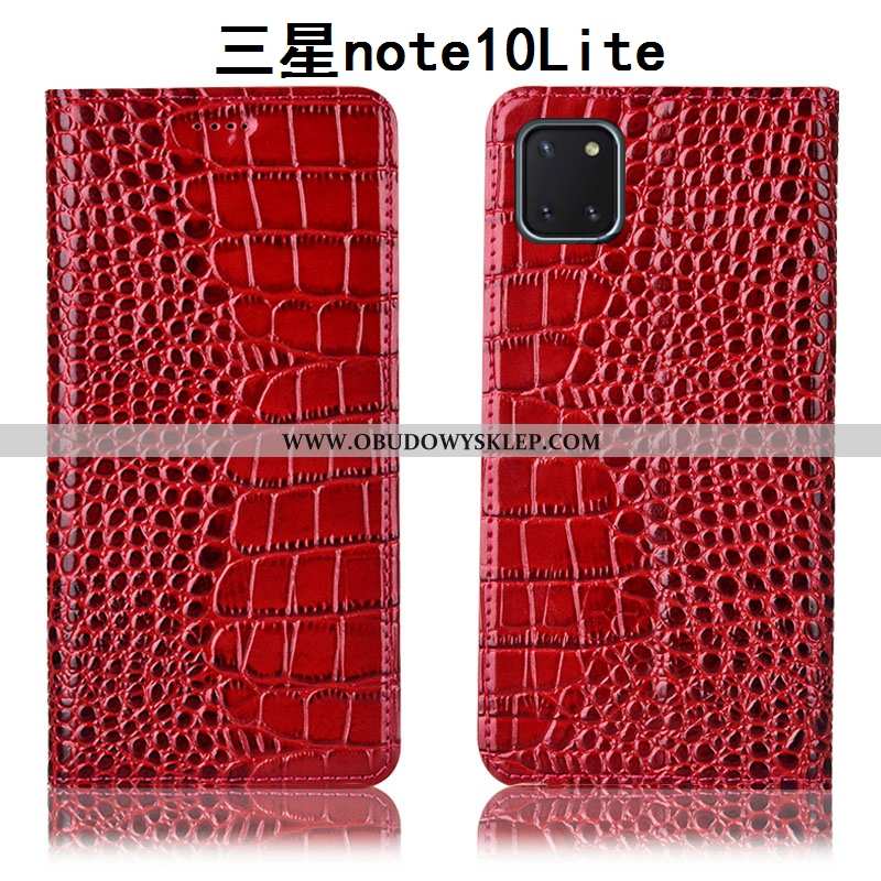 Etui Samsung Galaxy Note 10 Lite Skórzane Czerwony Etui, Futerał Samsung Galaxy Note 10 Lite Ochrani