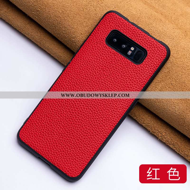 Etui Samsung Galaxy Note 8 Super Jakość Luksusowy, Futerał Samsung Galaxy Note 8 Cienkie Skóra Czerw