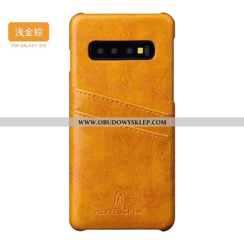 Etui Samsung Galaxy S10+ Kreatywne Antypoślizgowe Czarny, Futerał Samsung Galaxy S10+ Skóra Skórzane