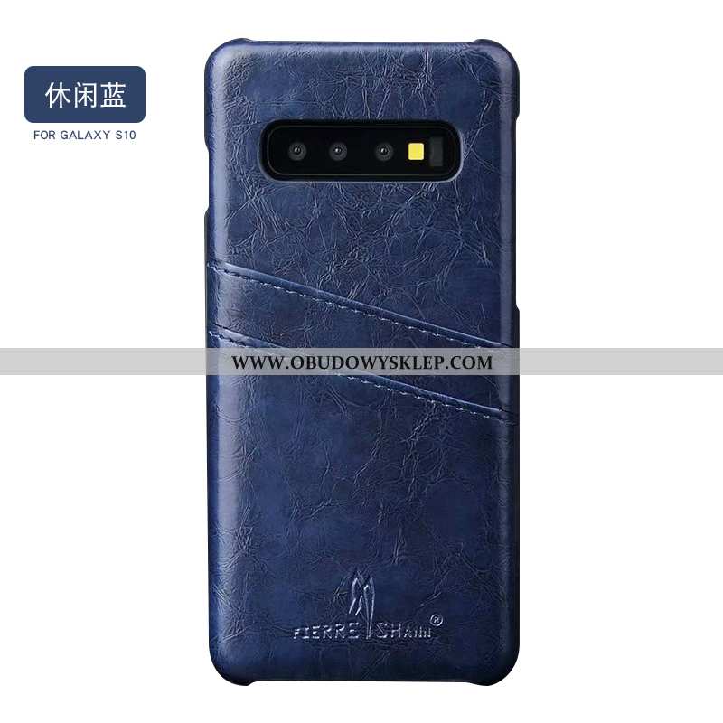 Etui Samsung Galaxy S10+ Kreatywne Antypoślizgowe Czarny, Futerał Samsung Galaxy S10+ Skóra Skórzane