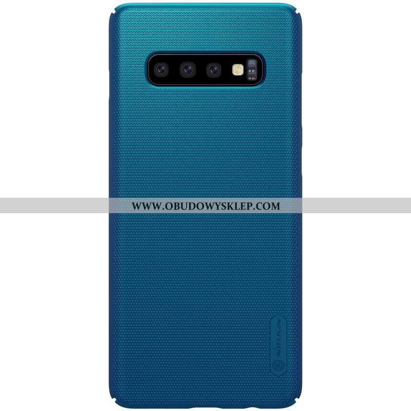 Etui Samsung Galaxy S10+ Nubuku Anti-fall, Futerał Samsung Galaxy S10+ Ochraniacz Trudno Niebieska