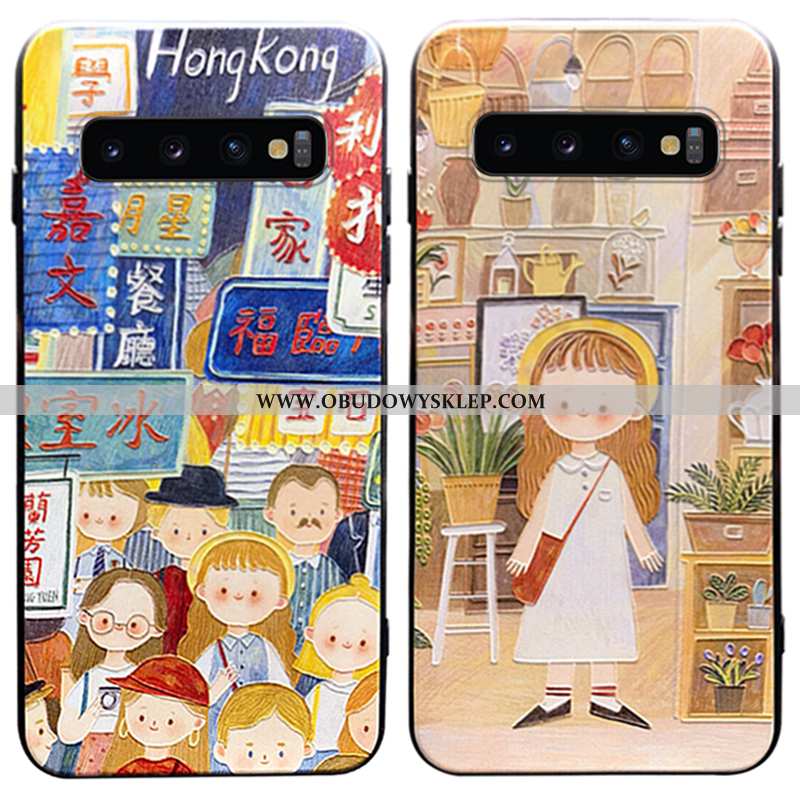 Etui Samsung Galaxy S10+ Ochraniacz Trendy Osobowość, Futerał Samsung Galaxy S10+ Nubuku Niebieska