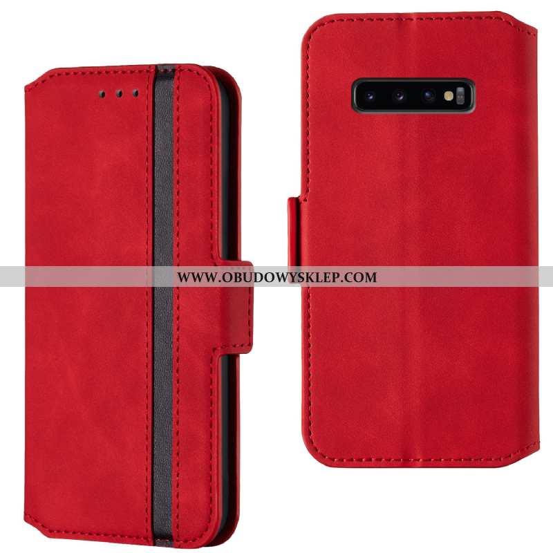 Etui Samsung Galaxy S10+ Osobowość Klapa Futerał, Futerał Samsung Galaxy S10+ Trendy Skórzane Czerwo