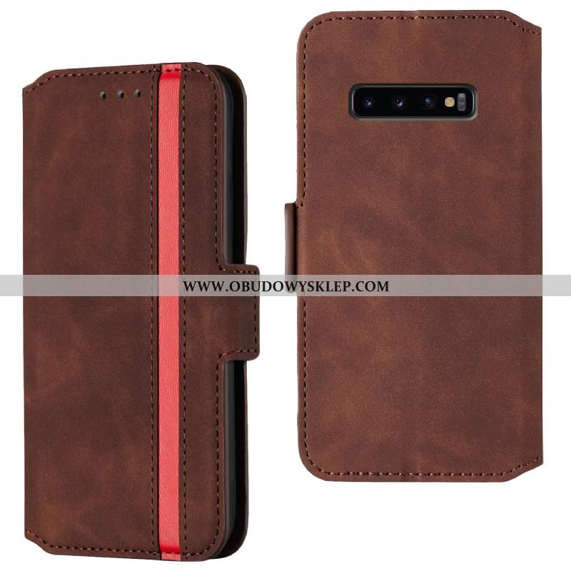 Etui Samsung Galaxy S10+ Osobowość Klapa Futerał, Futerał Samsung Galaxy S10+ Trendy Skórzane Czerwo