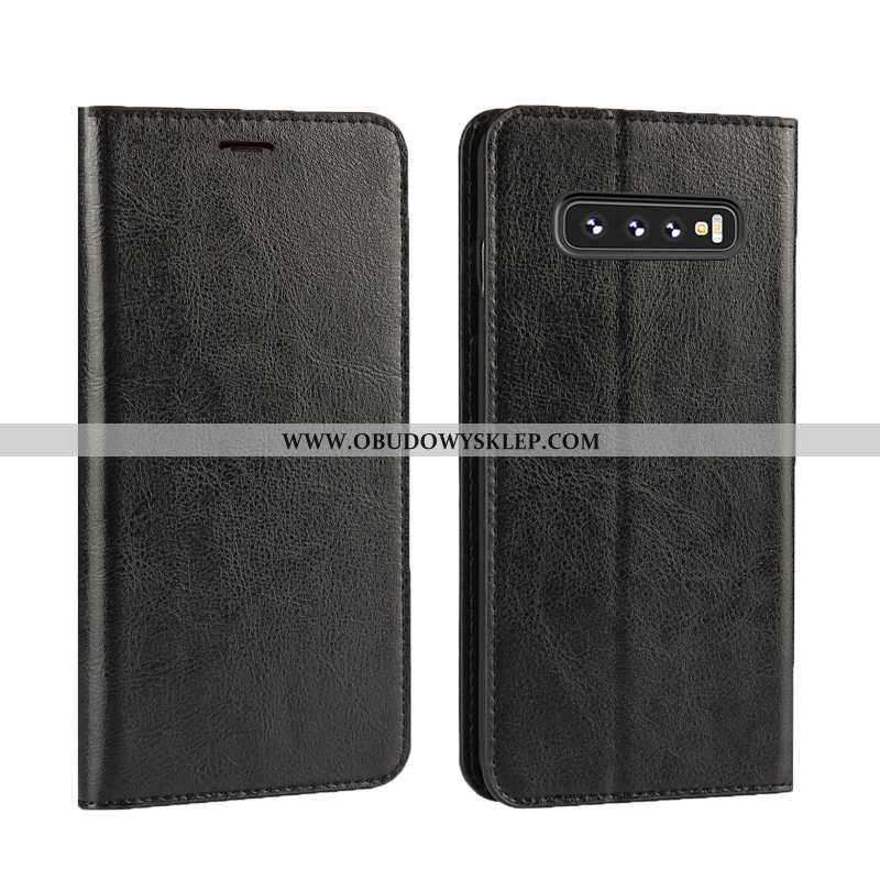 Etui Samsung Galaxy S10 Prawdziwa Skóra Futerał Skórzane Etui, Samsung Galaxy S10 Skóra Klapa Kawowy