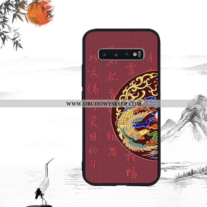 Etui Samsung Galaxy S10 Relief Miękki Anti-fall, Futerał Samsung Galaxy S10 Trendy Super Czerwona