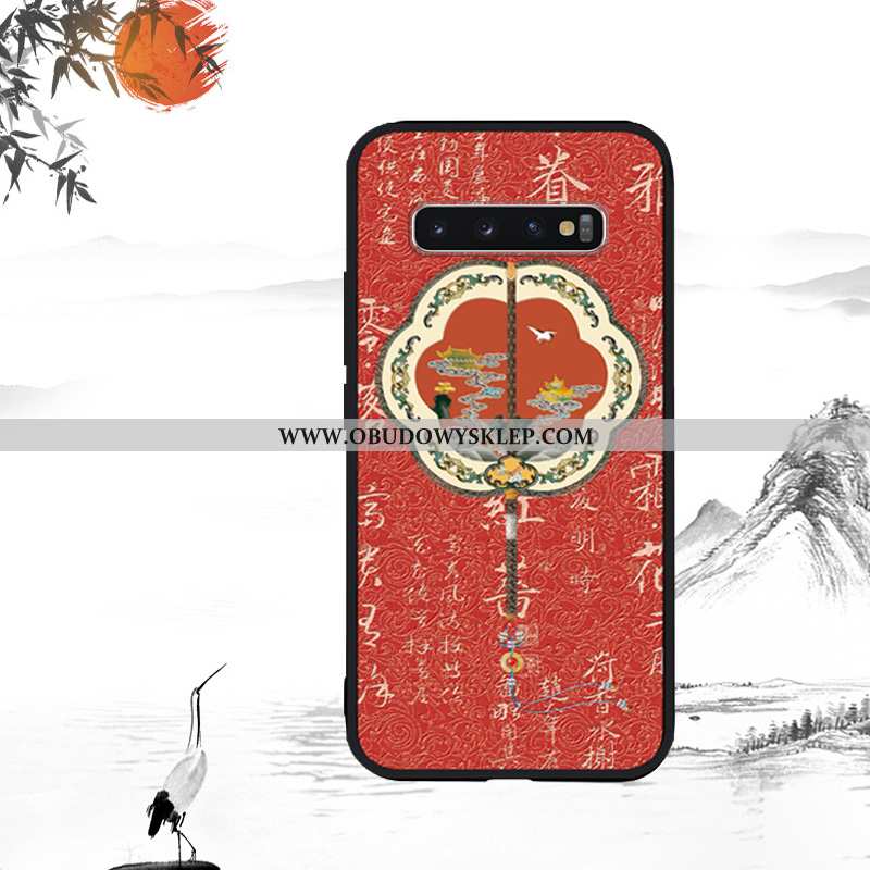 Etui Samsung Galaxy S10 Relief Miękki Anti-fall, Futerał Samsung Galaxy S10 Trendy Super Czerwona