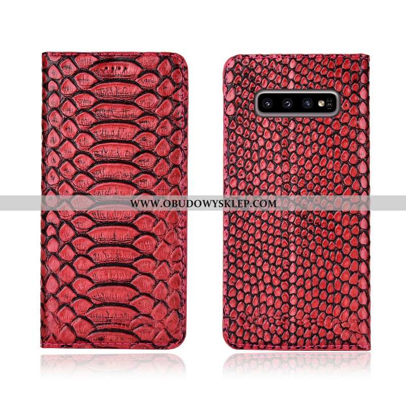 Etui Samsung Galaxy S10 Skórzane Futerał Klapa, Samsung Galaxy S10 Prawdziwa Skóra Anti-fall Czarna