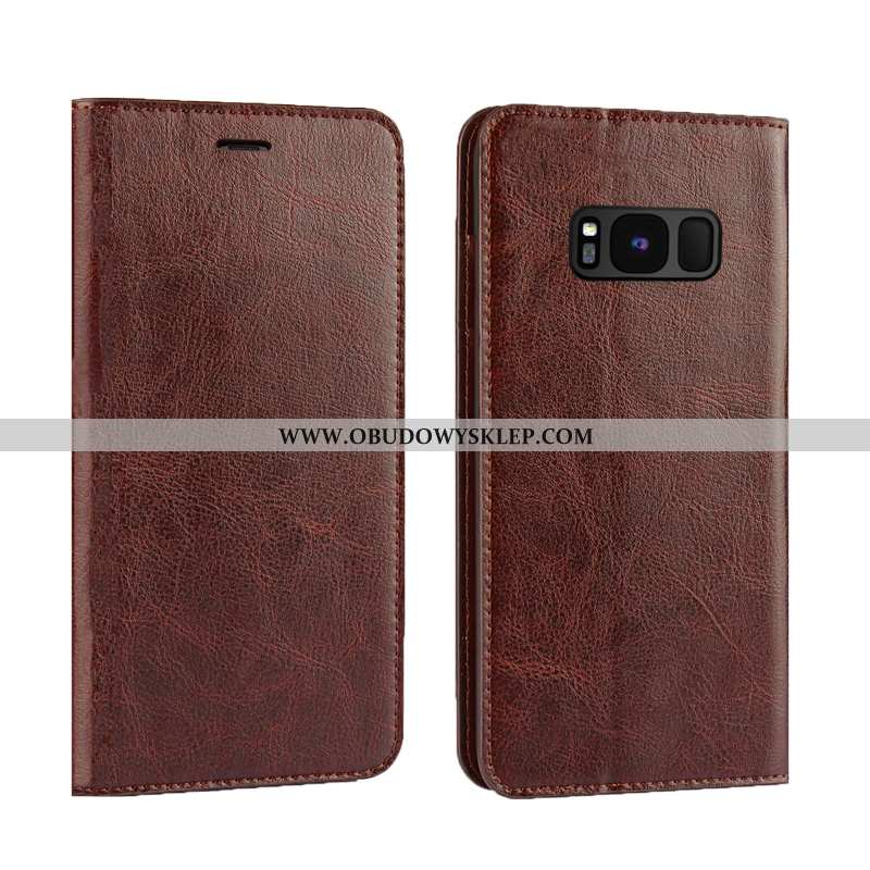 Etui Samsung Galaxy S8+ Prawdziwa Skóra Złoto Luksusowy, Futerał Samsung Galaxy S8+ Skóra Jakość Zło