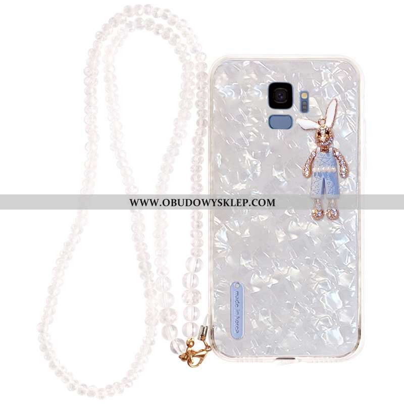 Etui Samsung Galaxy S9 Miękki Nowy Rhinestone, Futerał Samsung Galaxy S9 Ochraniacz Kreskówka Biała