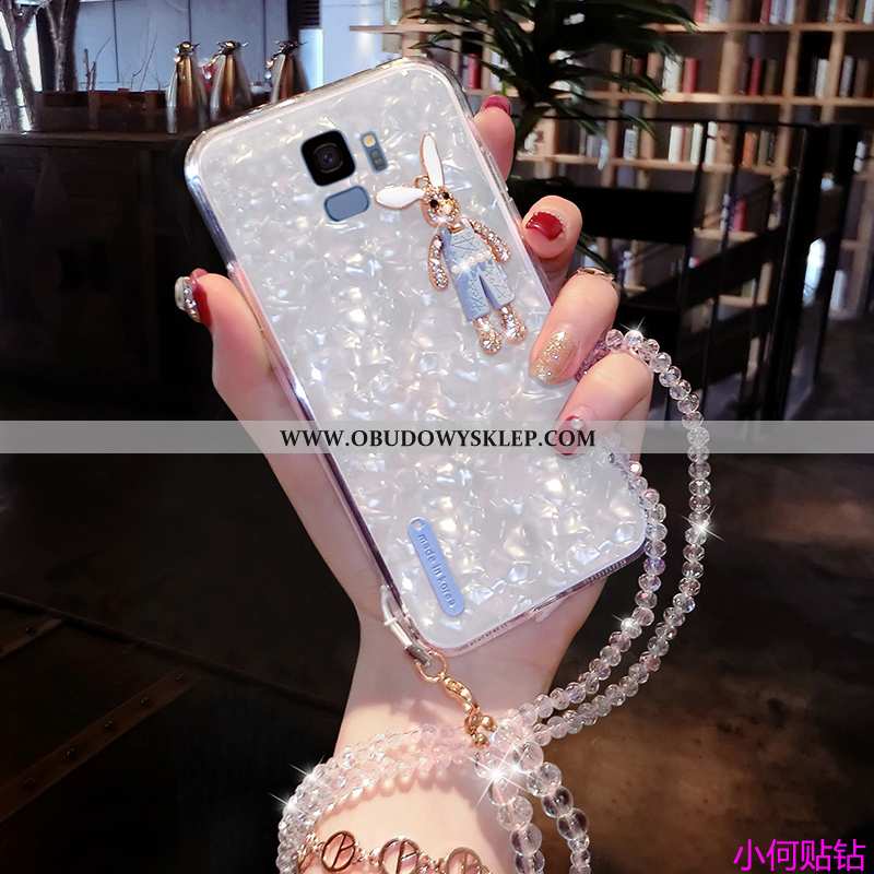 Etui Samsung Galaxy S9 Miękki Nowy Rhinestone, Futerał Samsung Galaxy S9 Ochraniacz Kreskówka Biała