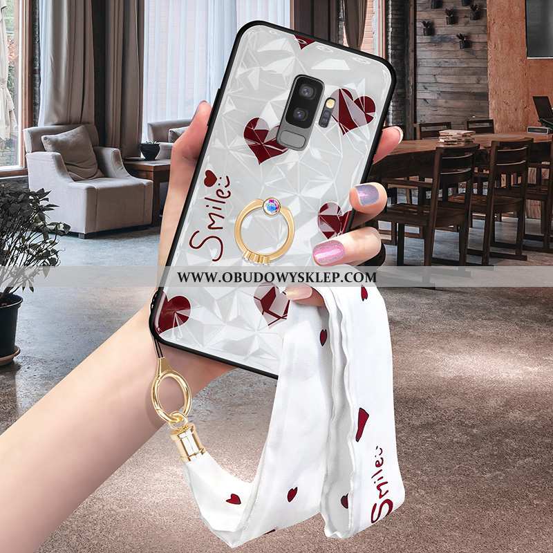 Etui Samsung Galaxy S9+ Wiszące Ozdoby Futerał, Futerał Samsung Galaxy S9+ Trendy Biały Biała