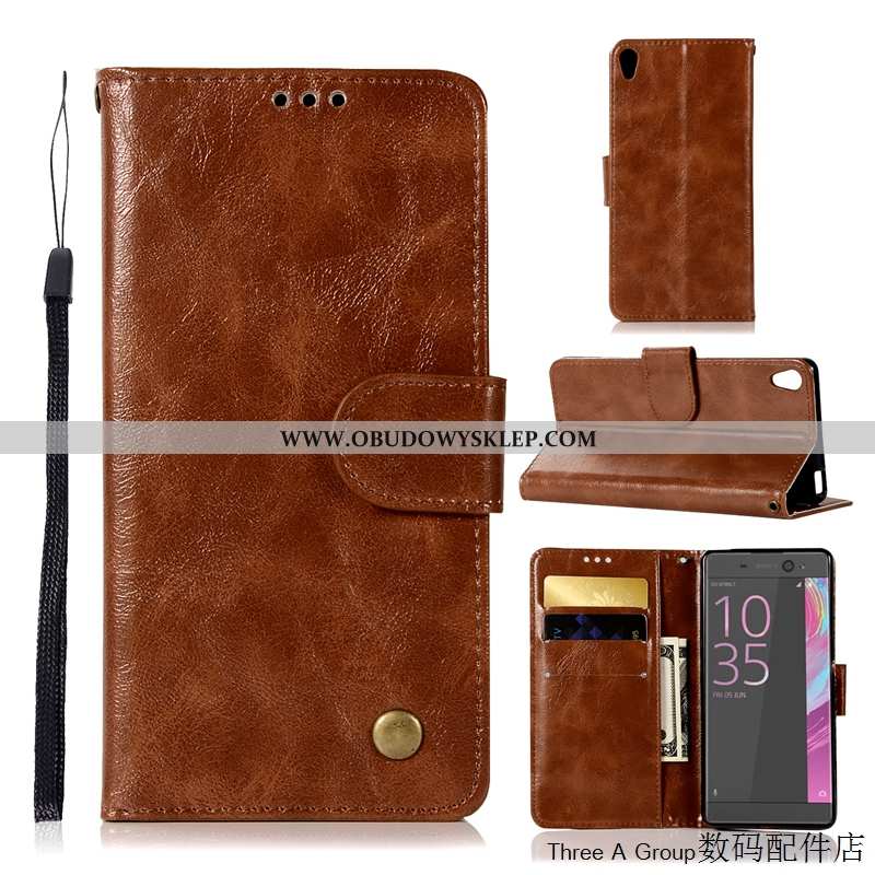 Etui Sony Xperia L1 Ochraniacz Futerał, Futerał Sony Xperia L1 Skórzane Vintage Szara