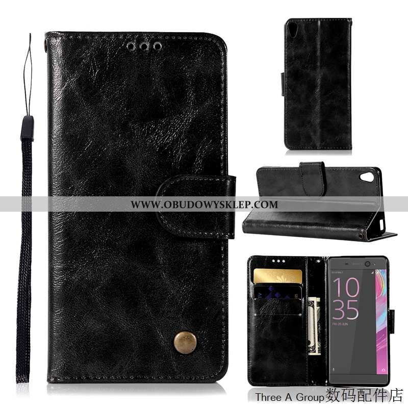 Etui Sony Xperia L1 Ochraniacz Futerał, Futerał Sony Xperia L1 Skórzane Vintage Szara