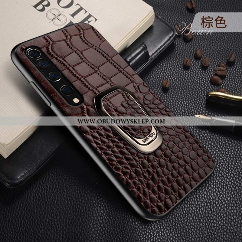 Etui Xiaomi Mi 10 Super Prawdziwa Skóra Anti-fall, Futerał Xiaomi Mi 10 Cienkie Wspornik Brązowe