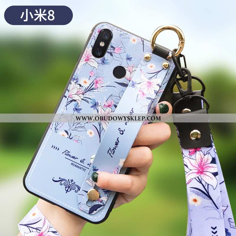 Etui Xiaomi Mi 8 Wzór Futerał Silikonowe, Xiaomi Mi 8 Super Kwiaty Rozowa