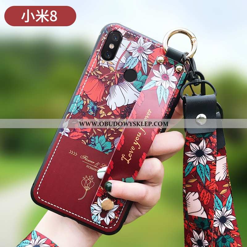 Etui Xiaomi Mi 8 Wzór Futerał Silikonowe, Xiaomi Mi 8 Super Kwiaty Rozowa