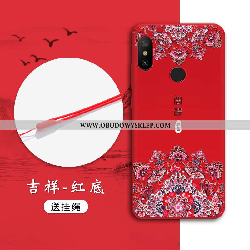 Etui Xiaomi Mi A2 Lite Trendy All Inclusive Chiński Styl, Futerał Xiaomi Mi A2 Lite Miękki Mały Czer