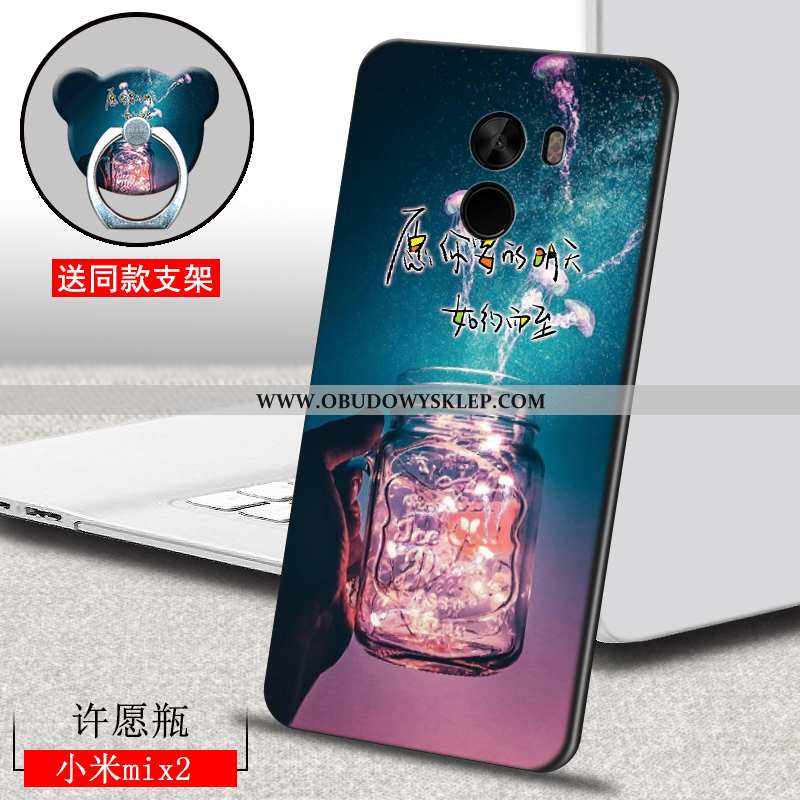 Etui Xiaomi Mi Mix 2 Trendy Nubuku Niebieski, Futerał Xiaomi Mi Mix 2 Super Miękki Niebieska