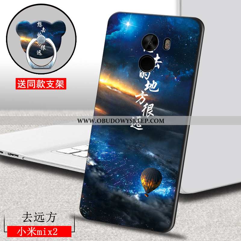 Etui Xiaomi Mi Mix 2 Trendy Nubuku Niebieski, Futerał Xiaomi Mi Mix 2 Super Miękki Niebieska