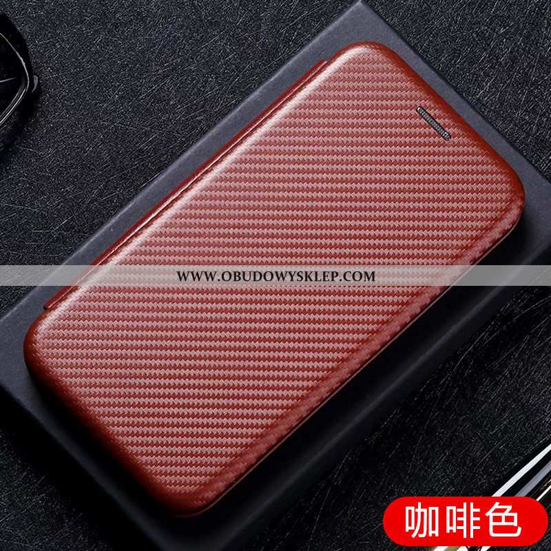 Etui Xiaomi Mi Note 10 Skórzane Włókno Mały, Futerał Xiaomi Mi Note 10 Anti-fall Czarny Czarna