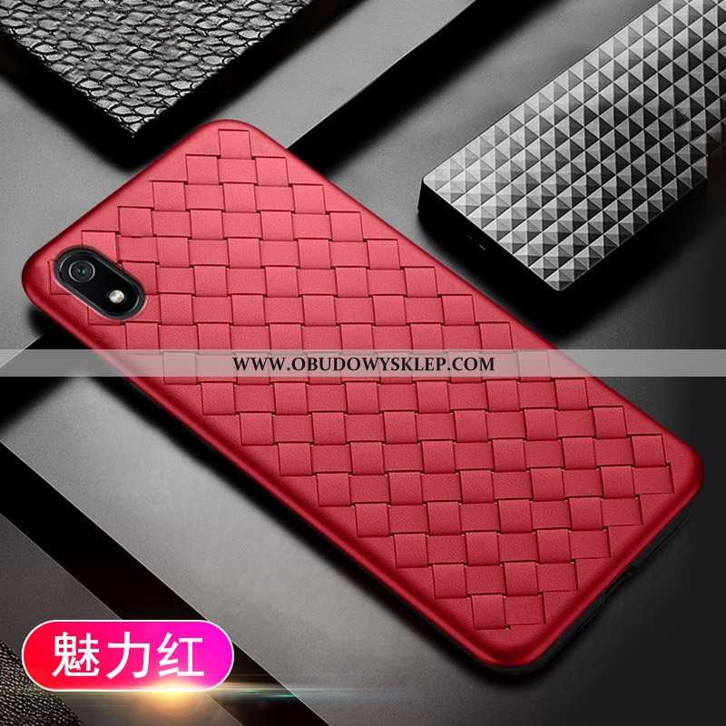 Etui Xiaomi Redmi 7a Super Czerwony Netto Przeplatane, Futerał Xiaomi Redmi 7a Cienkie Anti-fall Cze