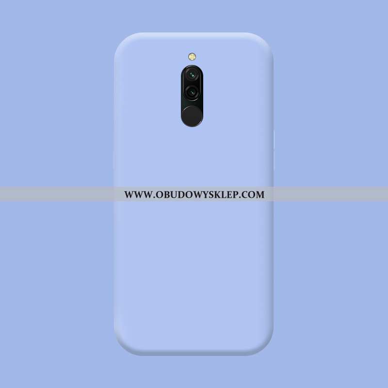 Etui Xiaomi Redmi 8 Silikonowe Szkło Hartowane Trendy, Futerał Xiaomi Redmi 8 Ochraniacz Mały Niebie