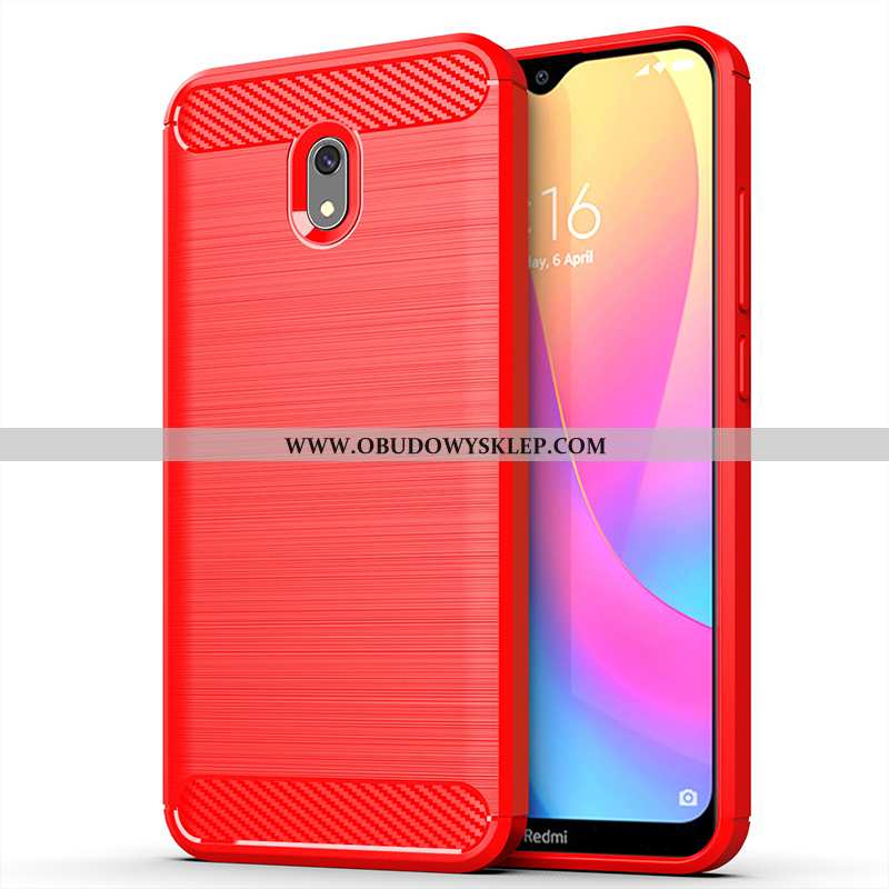 Etui Xiaomi Redmi 8a Nubuku Miękki Silikonowe, Futerał Xiaomi Redmi 8a Osobowość Czerwony Czarna